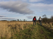 Two people walking at the Seven Lochs Wetland Park - copyright the Seven Lochs Wetland Park